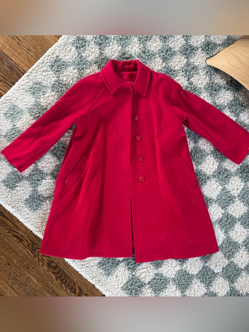 Red Wool Swing Coat